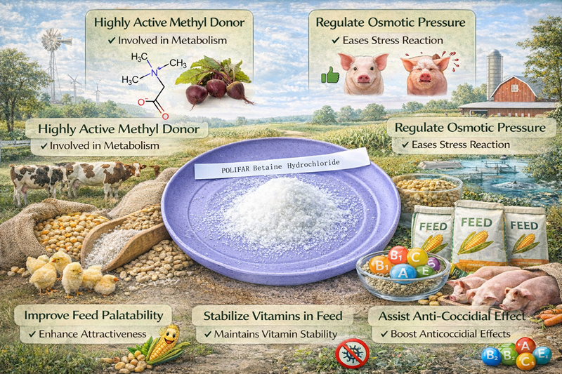 The core role of betaine in feed additives Основная роль бетаина в кормовых добавках