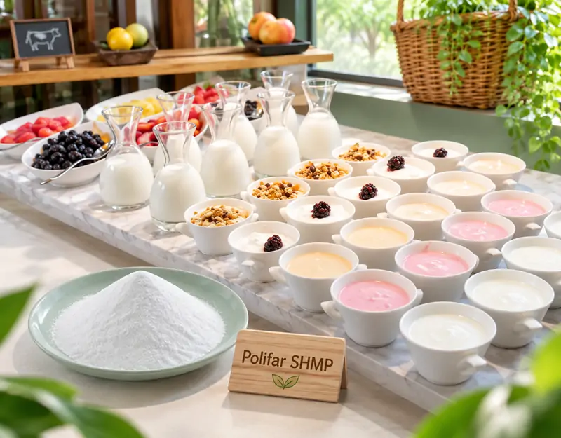 SHMP is used in dairy products SHMP используется в молочных продуктах.